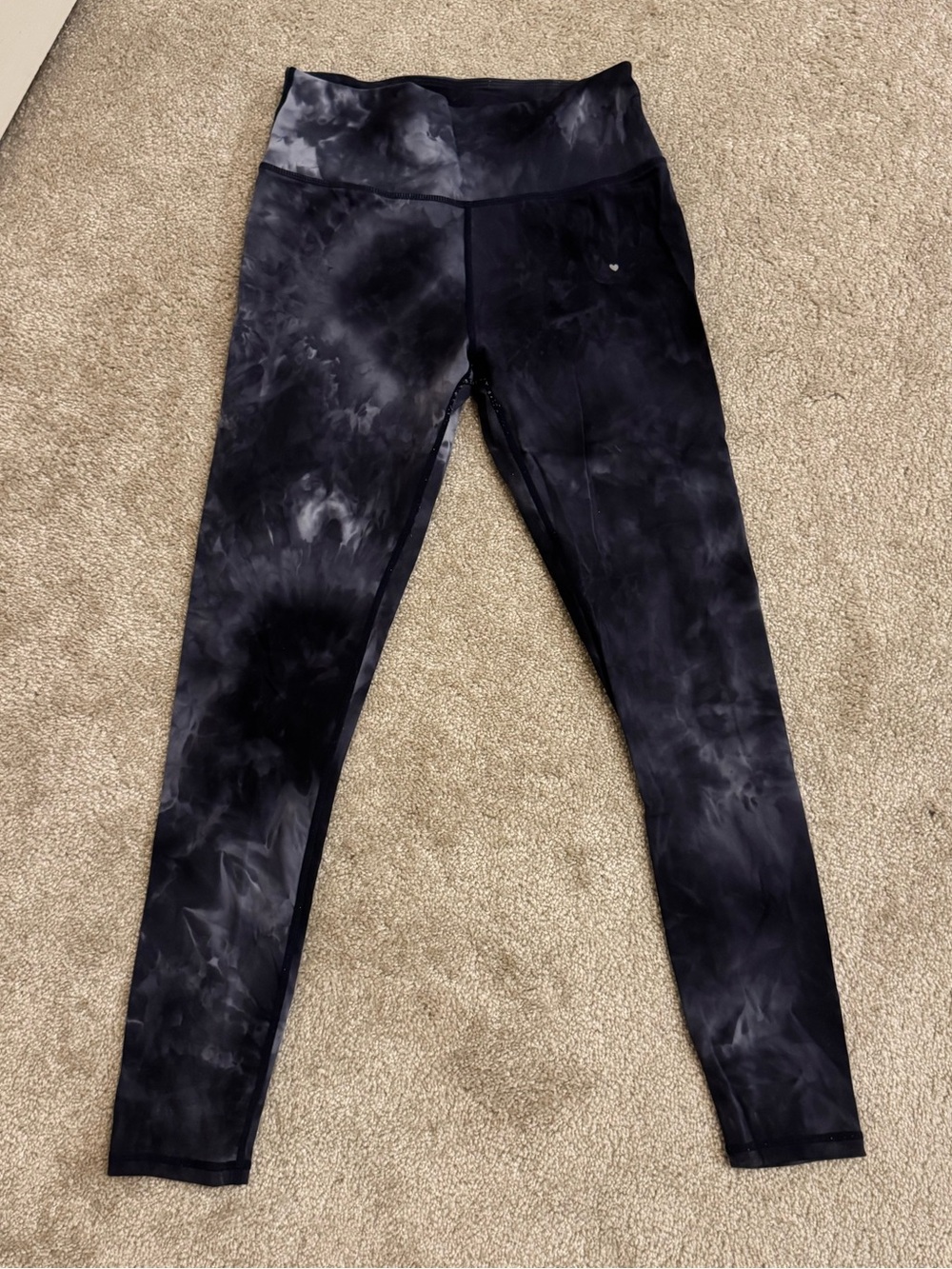 Love Fitness Black Tie-Dye High-Waist Leggings